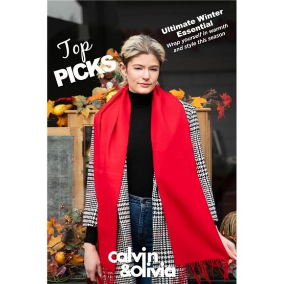 Ultra-Soft Cashmere Feel Winter Scarf - Warm & Long, Perfect Holiday Gift - Picture 2 of 8